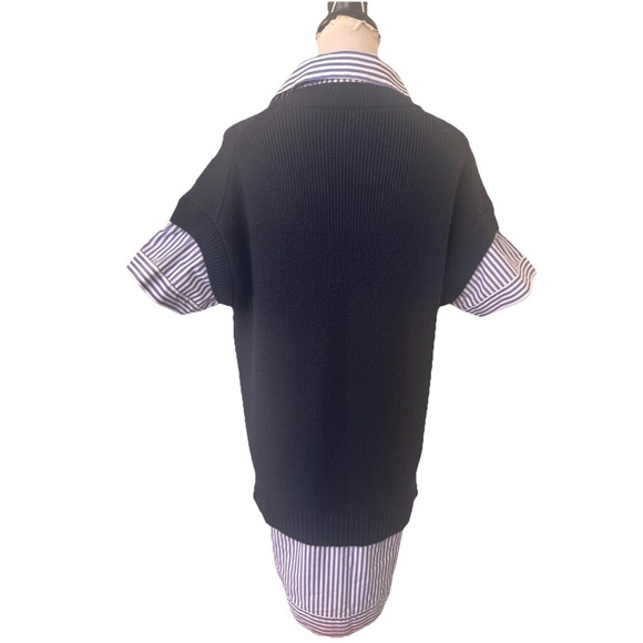 STAUD Bridget Wool Sweater Shirt Dress Womens Size Small Navy - Picture 2 of 13